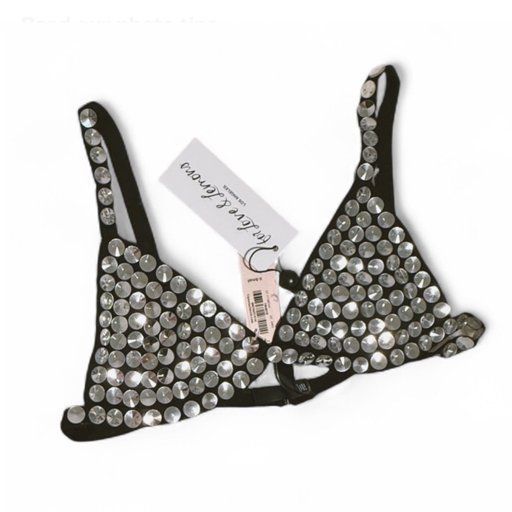 Black Rhinestone Embellished Bralette